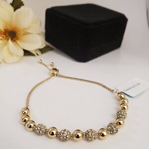 #Jewelry #GoldEarrings #FloralHoops #GiftForH✨ INC Gold-Tone Statement Bracelet